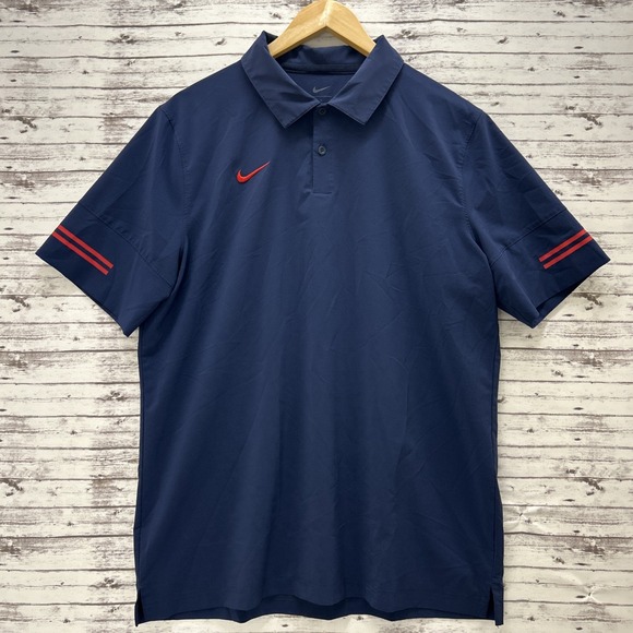 Nike Gameday Football Polo Shirt Men's Large Blue Red CI4465-423 Performance - Picture 2 of 8